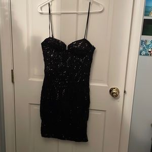 black sparkly homecoming dress